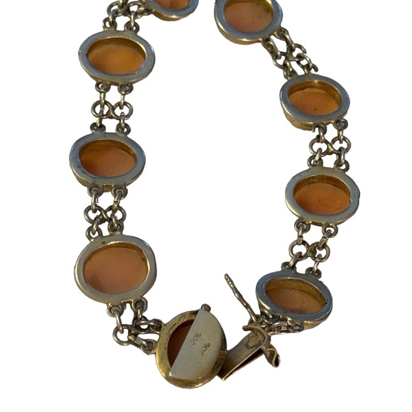 Antique Cameo link bracelet Victorian 800 silver Hand carved - Picture 5 of 8